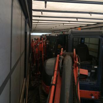 Full trailer of Hitachi Excvators heading to a very good customer in Poland
